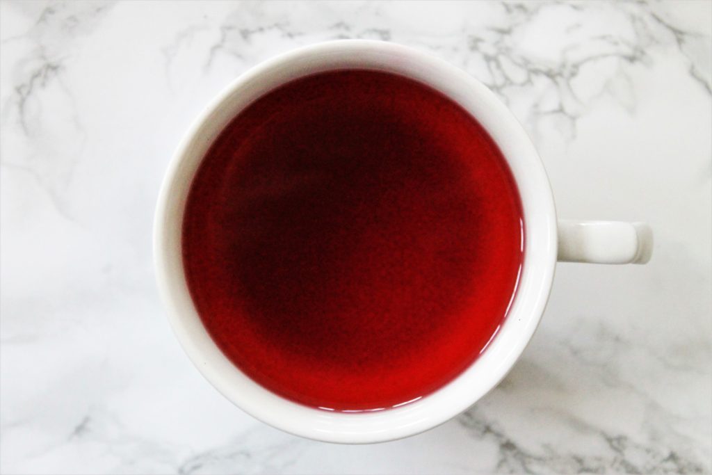 red berry tea in teacup