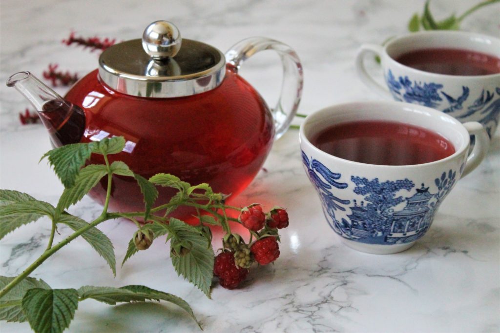 red tea set