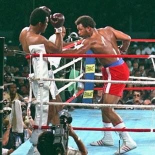 Ali employing the rope a dope technique against George Foreman