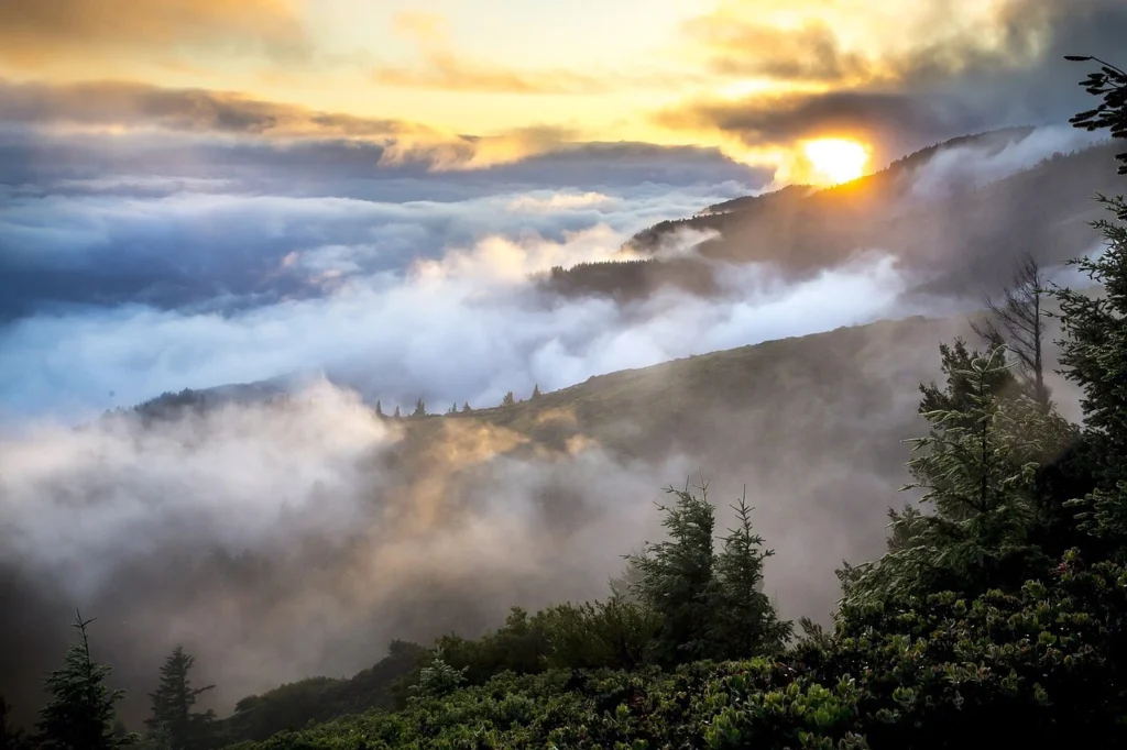 blue clouds scene