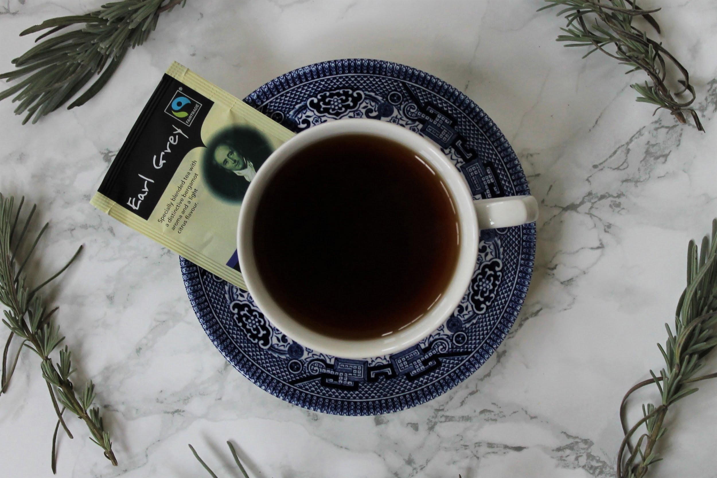 classic earl grey black tea from above