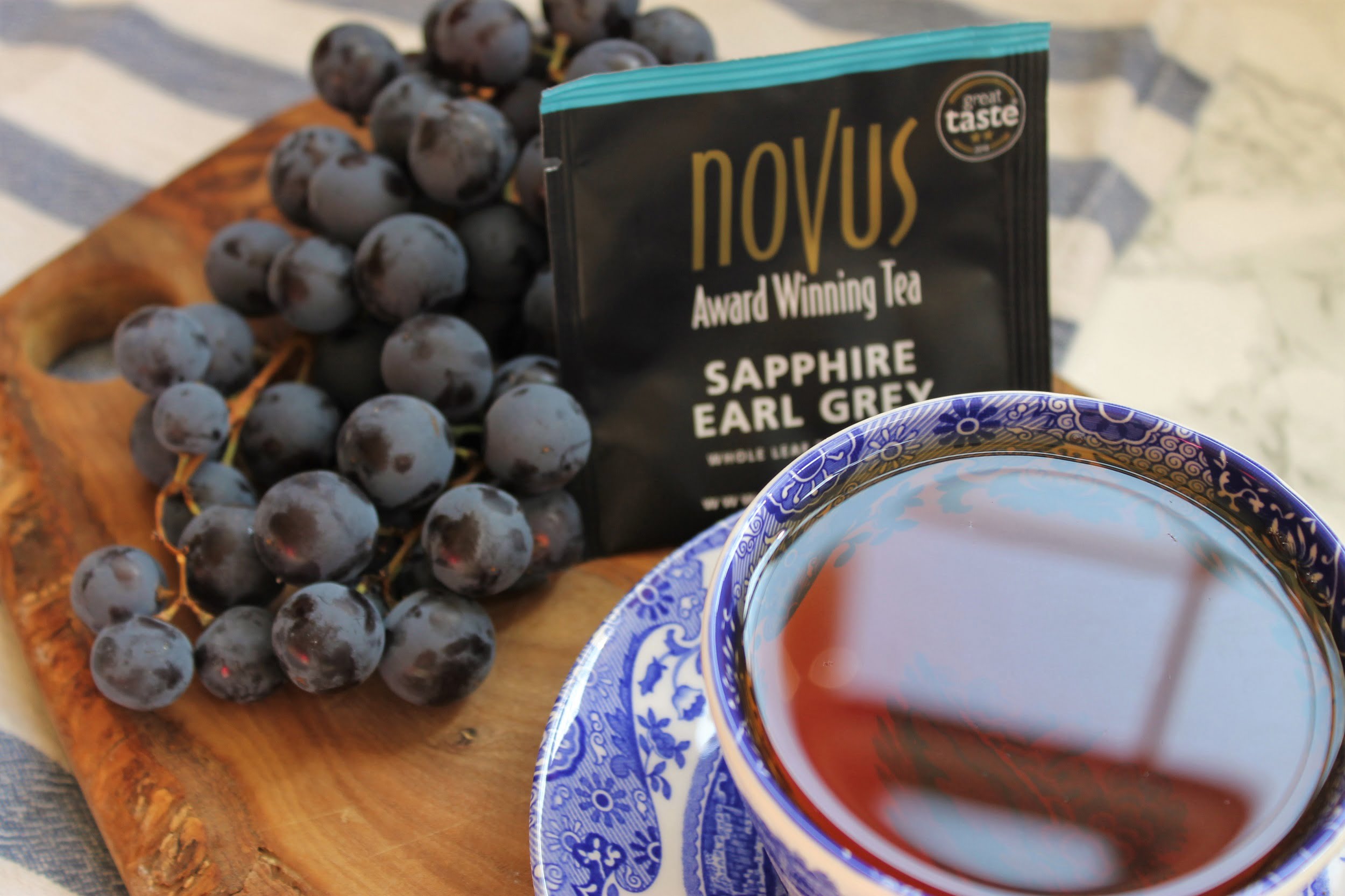 novus earl grey tea with grapes