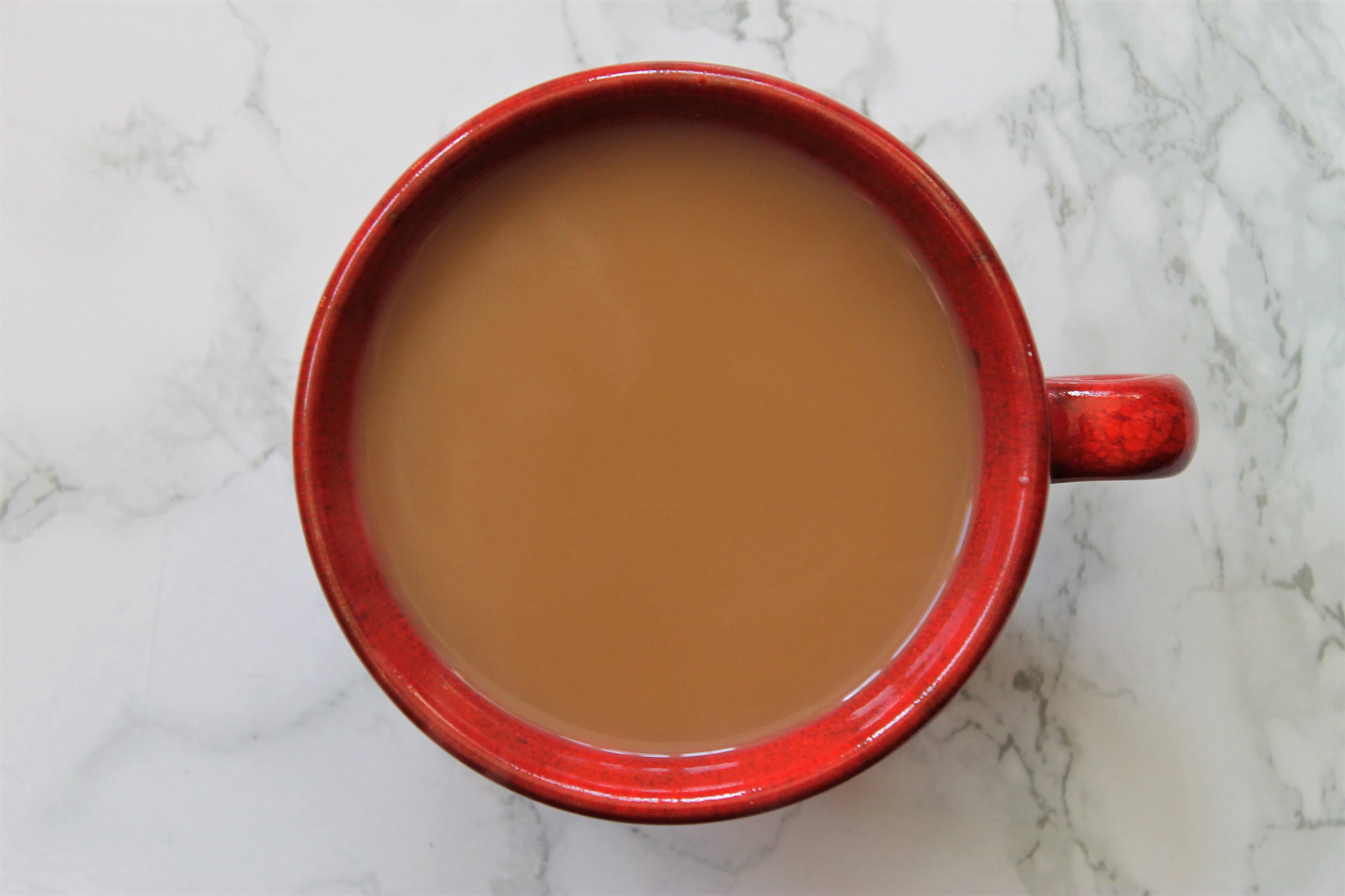 milk tea in red teacup