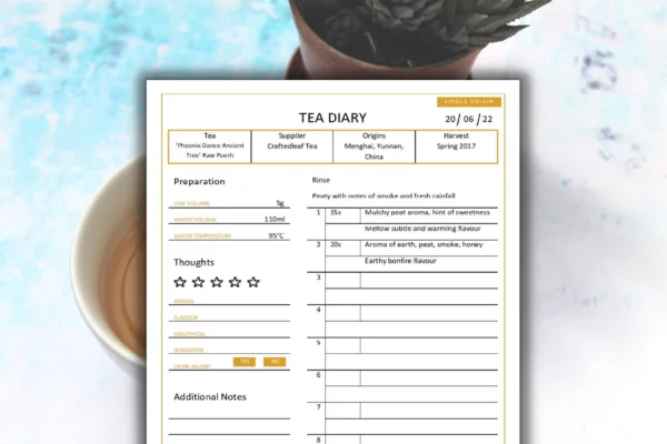 Tea Diary Template - Gongfu Style