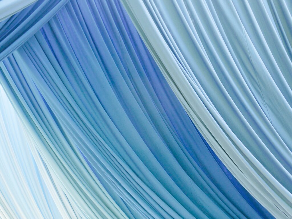 billowing blue fabric