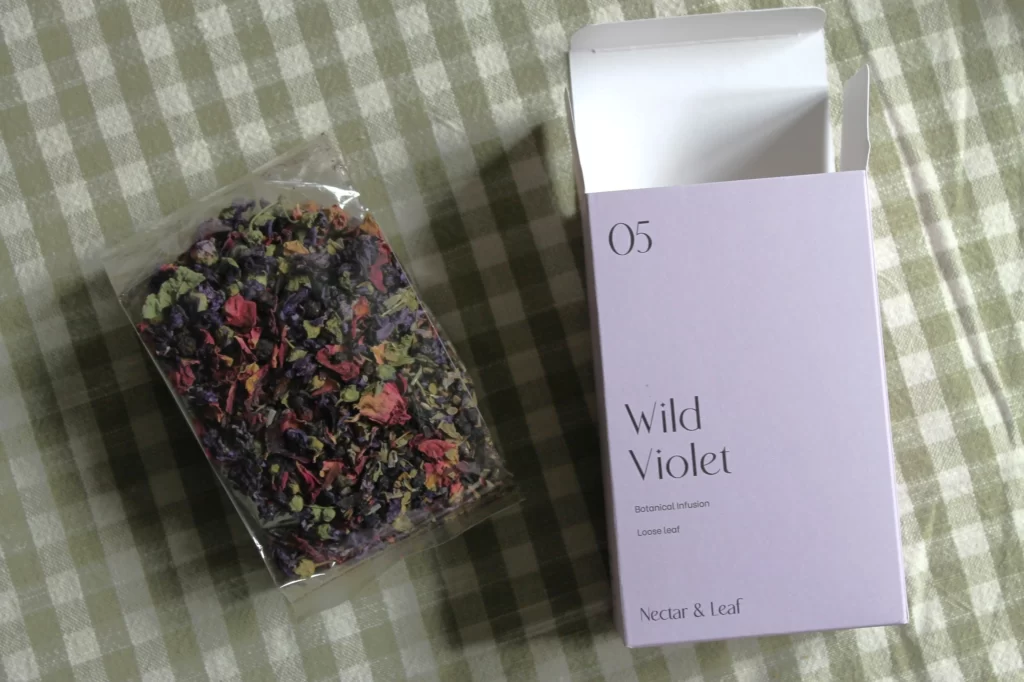 wild violet herbal tisane
