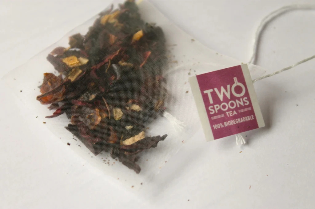 two spoons tea hedgerows hibiscus teabag